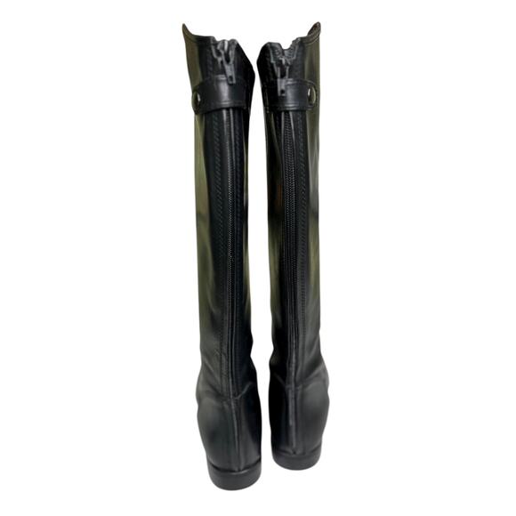 Ciao Bella Black Leather Riding Boots Back Zipper - Picture 4 of 10